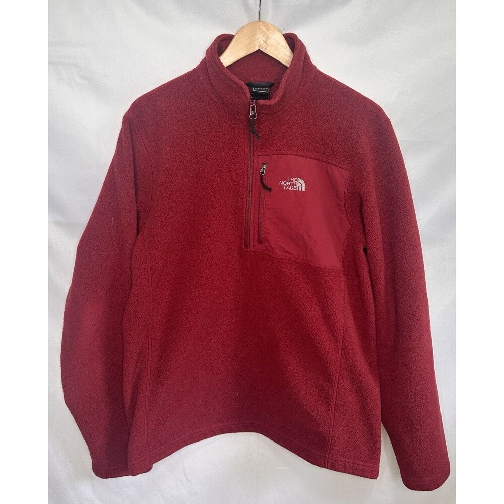 The North Face Holata Men’s Quarter Zip Fleece M Red Pullover  Outdoor Pocket